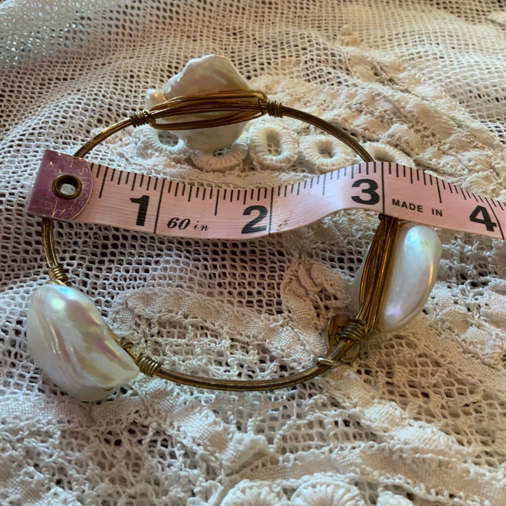BOURBON AND BOWTIES PEARL BANGLE BRACELETS 3 - Picture 5 of 7